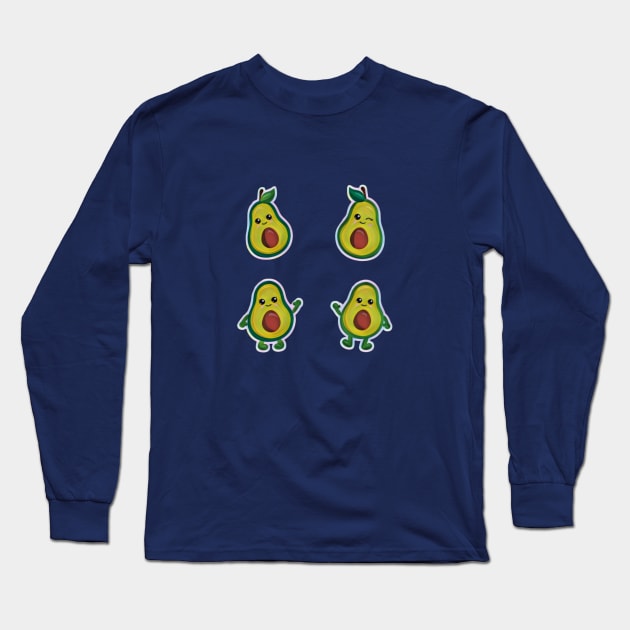 Avocado design Long Sleeve T-Shirt by Deni id